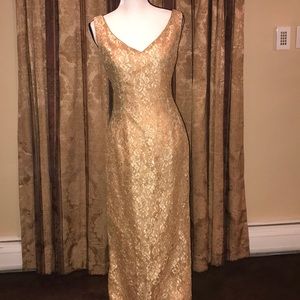 Gold evening gown